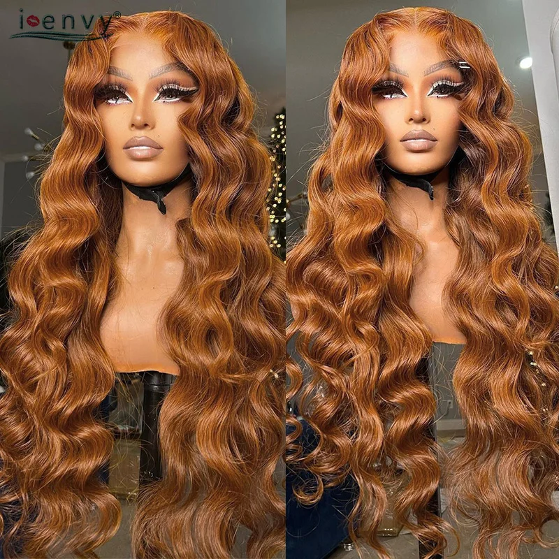 

13x6 Ginger Blonde Lace Front Wigs Pre Pluck Body Wave Colored Red 13X4 Hd Lace Frontal Human Hair Wigs Burgundy Lace Front Wigs