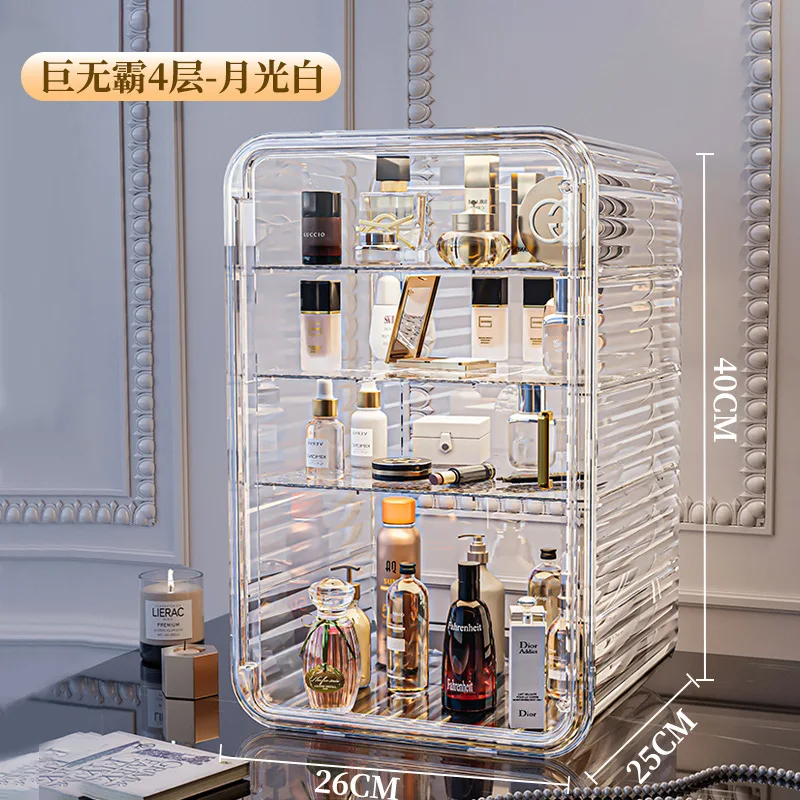 3-Tier Clear Acrylic Bathroom Storage Rack Makeup Cosmetic Organizer with  Metal Frame