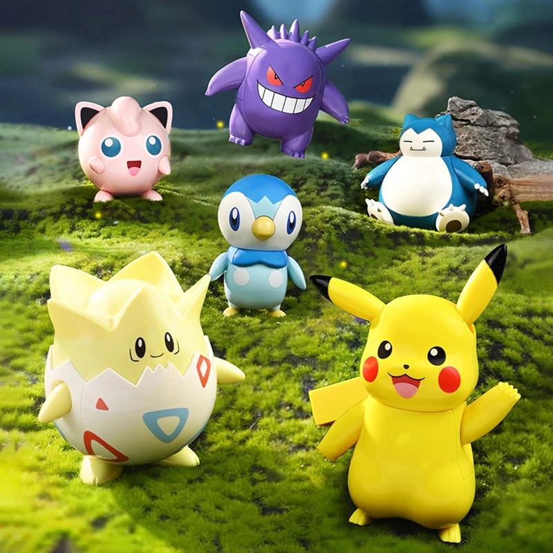 

Original Pokemon Building Blocks Pikachu Gengar Snorlax Anime Cartoon Bricks Sets Movie Dolls Model Kids Toys For Children Gifts