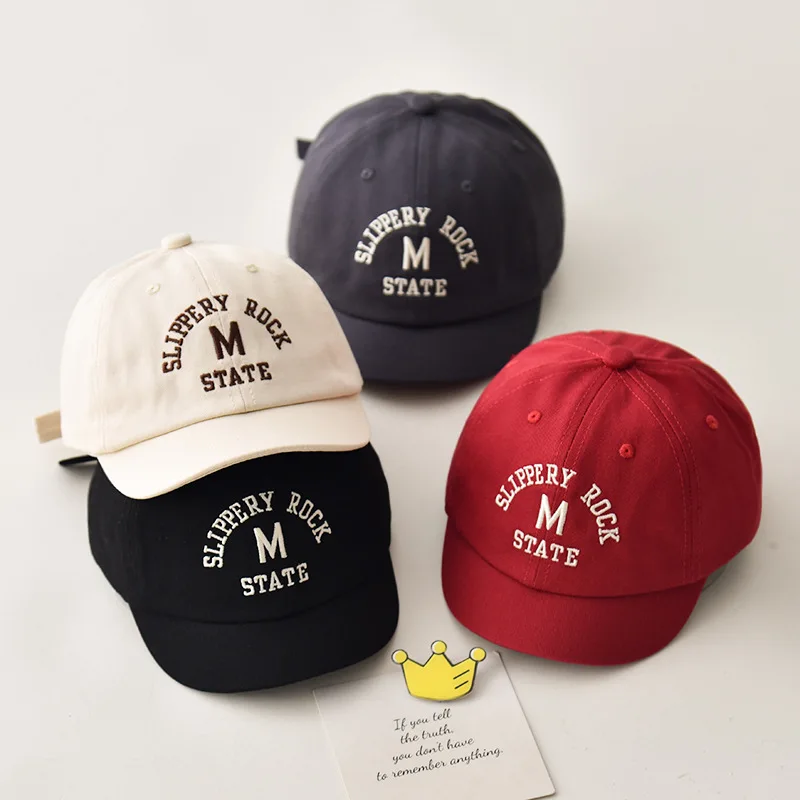 Korean Embroidered Baby Cap - Adjustable Cotton Baseball Hat for Toddlers