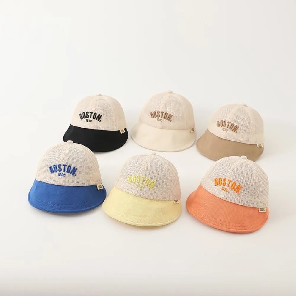 Breathable Letter Baby Baseball Cap Mesh Hollow Children Sun Hat Peaked Hat Sunscreen Outdoor Peaked Hat Kids