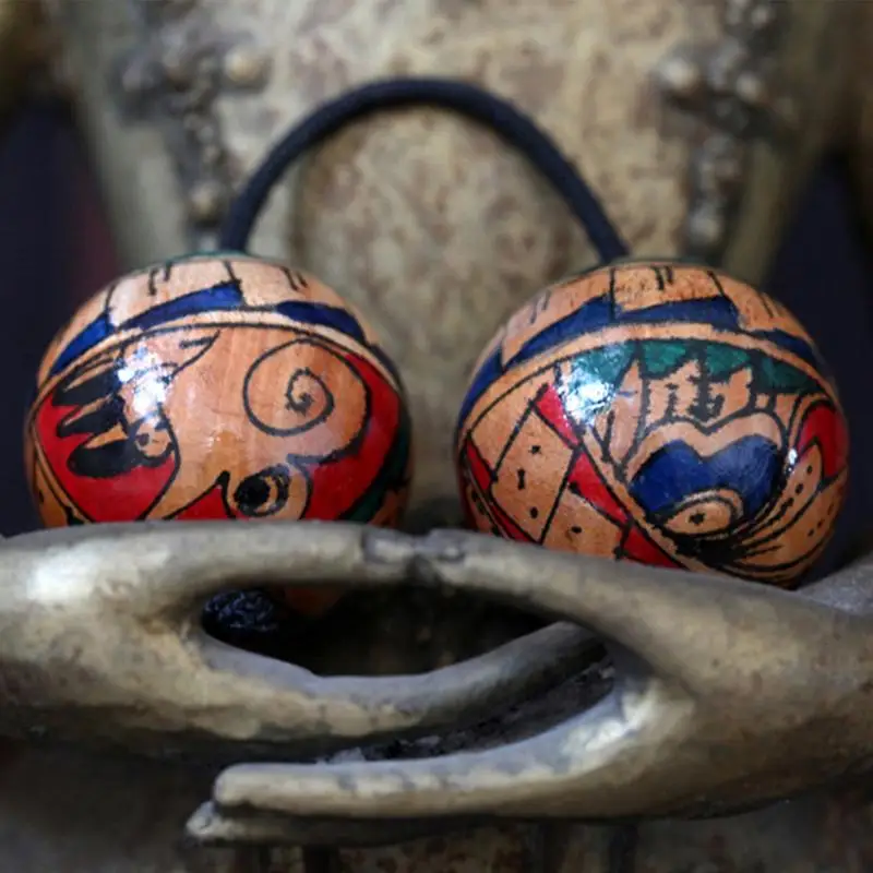 Aslatuas Rhythmic Balls Handpaint Authentic Aslatua Rhythm African Shaker Wooden Kashaka Shaker Hand African Shakers