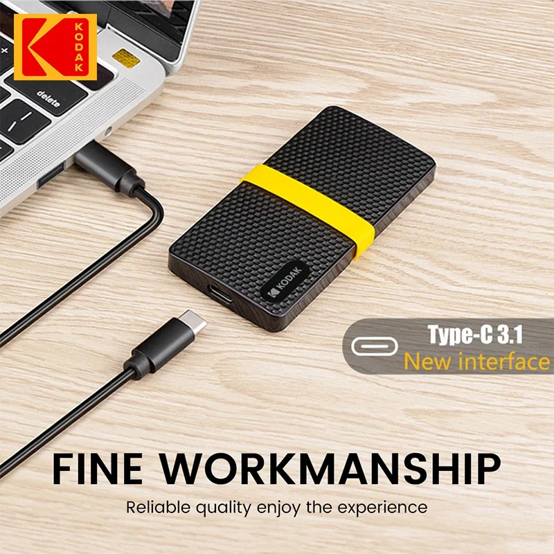 External Hard Drive KODAK X200 External Hard Drive HD Externo 1TB USB3.1 Mini Portable SSD 256B 512GB 1TB for Laptops Smartphone PS4 PC MAC TV
