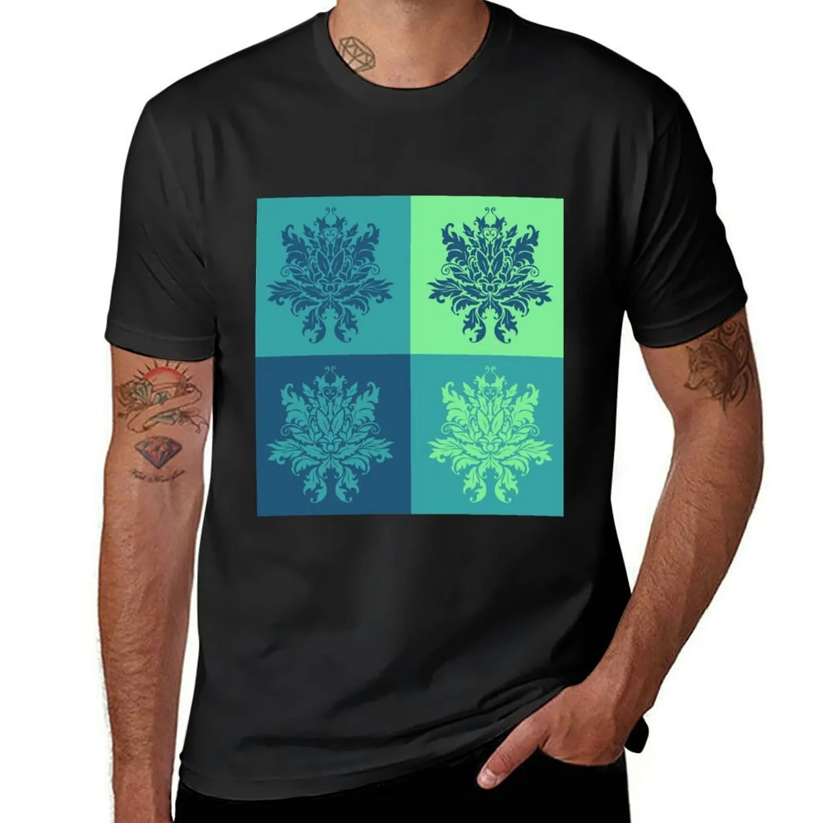

Abstract Patterns on Ceramic ( Green and Blue) T-shirt heavyweights vintage clothes shirts graphic tees t shirt for men