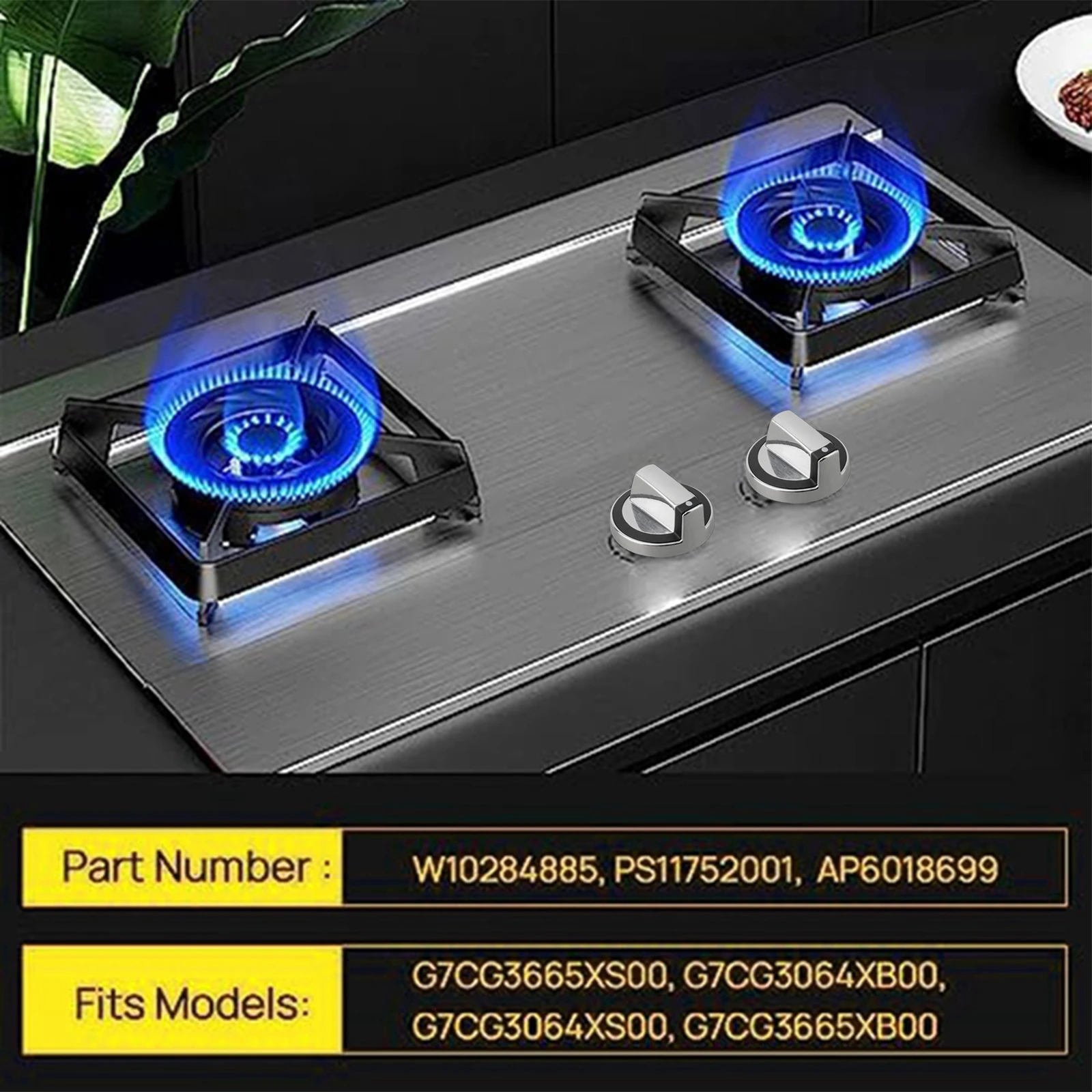 111111111Oven Knob Switch Gas Stove Knob Switch Replacement Household Appliance Accessories W10284885 Cookware Parts