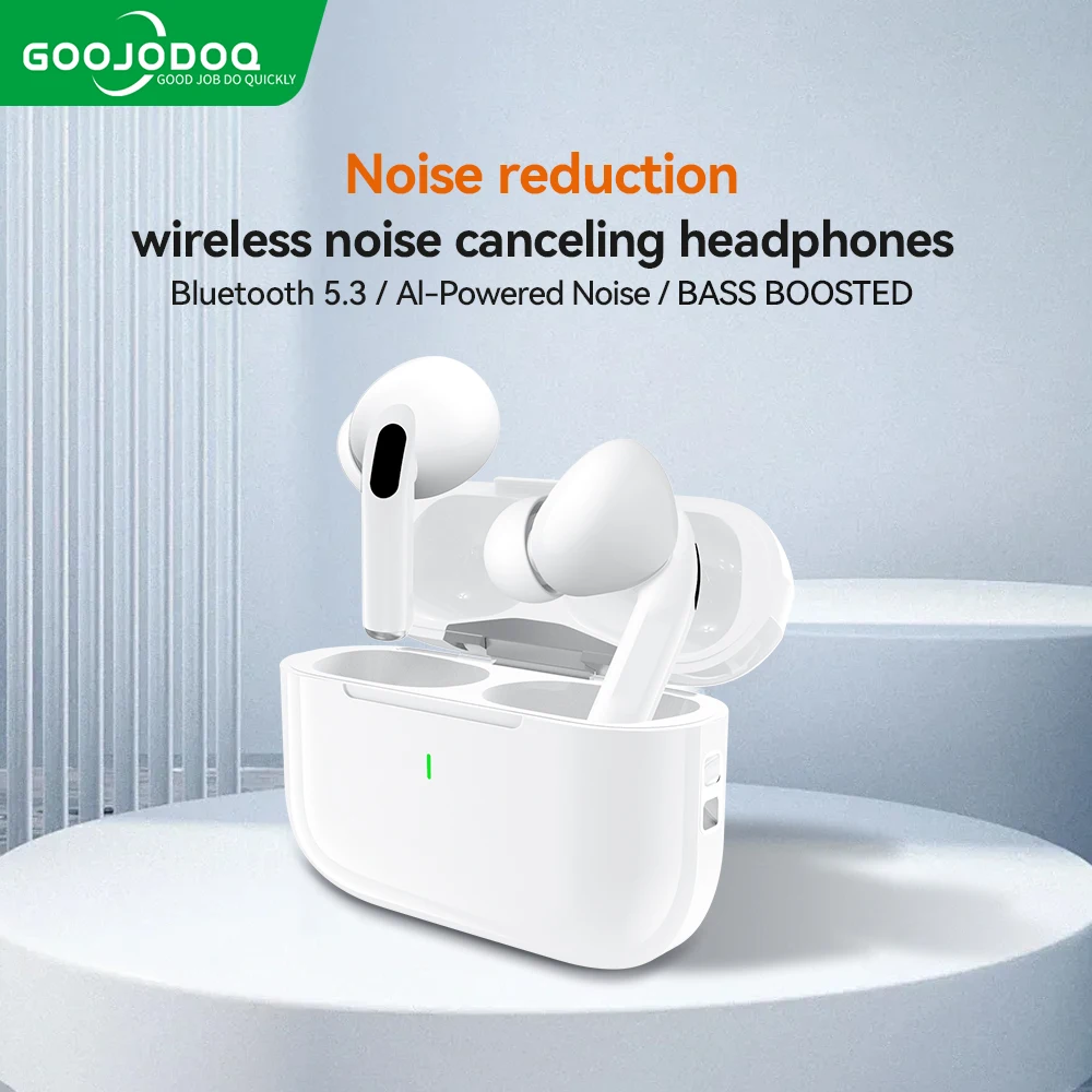 Goojodoq Bluetooth earphone motion noise reduction TWS 5.1 wireless with transparent digital display LED driver Noise Reduction AliExpress