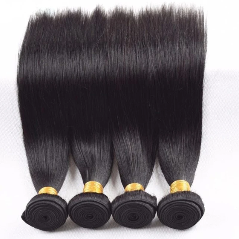 

Прямые волосы 4 пряди клюквенные волосы натуральный черный цвет Remy бразильские волосы плетение пряди 100% Remy человеческие волосы для наращивания