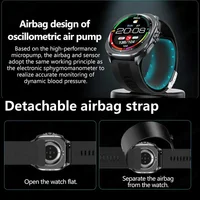 Nouvelle montre connectée 2026 pour homme avec pompe à air Airbag, mesure de la tension artérielle, suivi de la santé, NFC, acide urique, lipides sanguins, appels Bluetooth, étanche 3