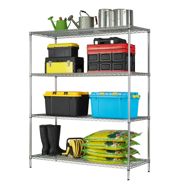 

4 Shelf Commercial Wire Shelving Chrome Steel Each Shelf Capacity 1000 lbs