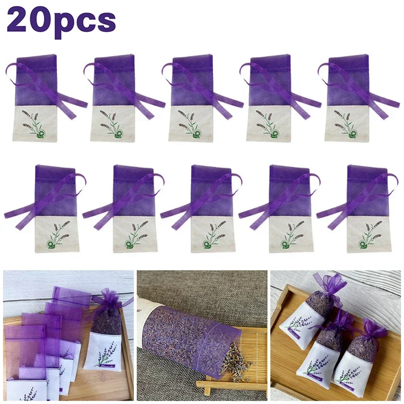 Deodorant Sachet Bags Fragrance Bags 5/10/20pcs Lavender Sachet Bag Empty Pouches Dry Flower Aroma Floral Printing