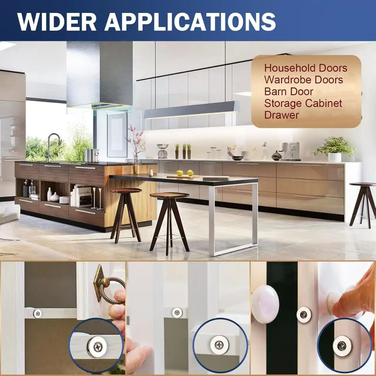 Enhanced Magnetic Cabinet and Wardrobe Door Catch Latches