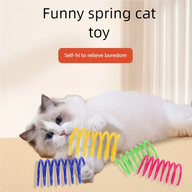 4/200Pcs Cat Spring Toy Cat Spiral Toys Interactive for Indoor Colorful Cats Plastic Springs Coil for Kitten Hunting Swatting 4/200Pcs Cat Spring Toy Cat Spiral Toys Interactive for Indoor Colorful Cats Plastic Springs Coil for Kitten Hunting Swatting