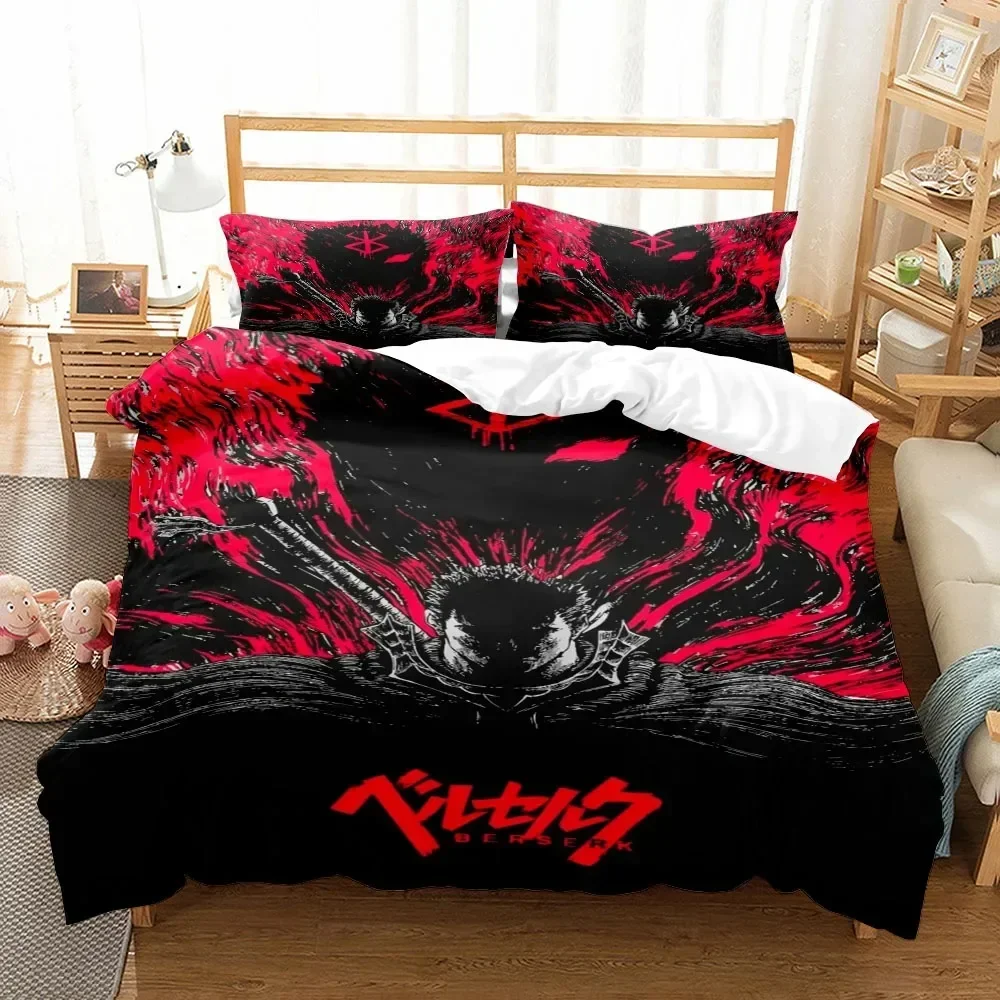 3D Print Berserk Anime Duvet Cover Set without sheet King Queen Double Full Twin Single Size Bed Linen Bedding Set 3