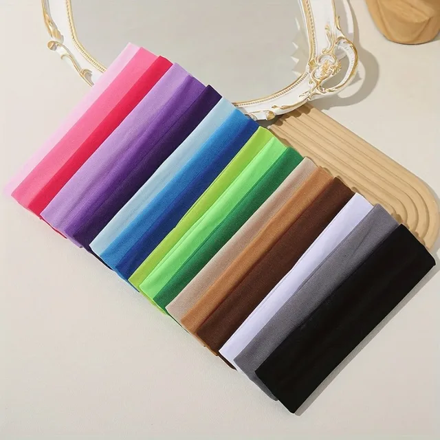 10 pieces of women's elastic headband, anti slip, sweat absorbing, suitable for yoga, running, and sports 4