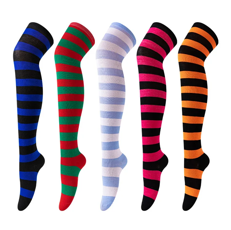 Sport Fuzzy Athletic Crew Kleid Langarm Gestreift Solide Polyester-Baumwolle Oberschenkelhohe Socke COSPLAY Anime Girl B7W248 – Detail 19