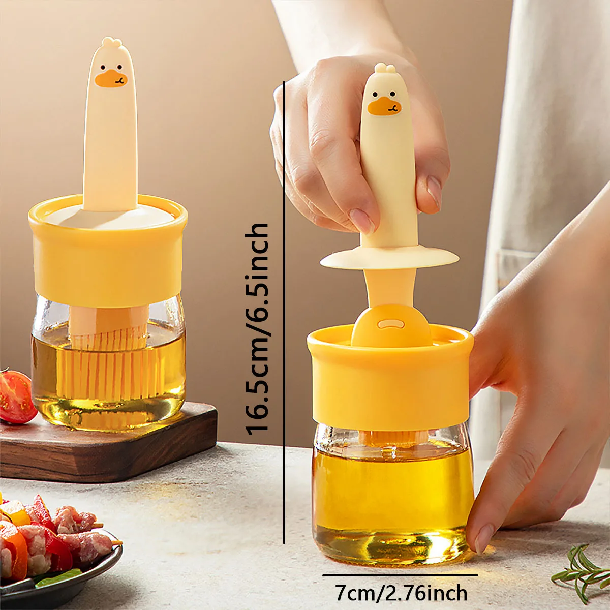 1pc - Kitchen Accessories Oil Brush with Bottle Barbecue Special Brush Kitchen Pancake Tool