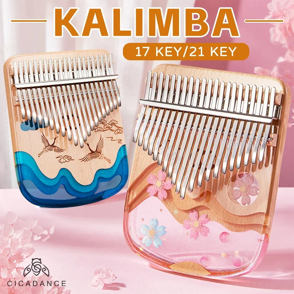 Kalimba Thumb Piano 17 21 Keys Mahogany Wood Portable Finger Piano  Combinations Gifts for Kids - AliExpress