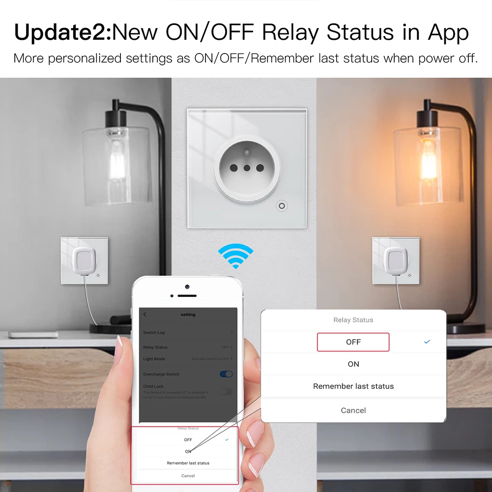 Smart Socket WiFi Tuya 16A Glass Panel Outlet Power Monitor Touch Plug Relay Status Light Mode Adjustable Smart Life App Alexa