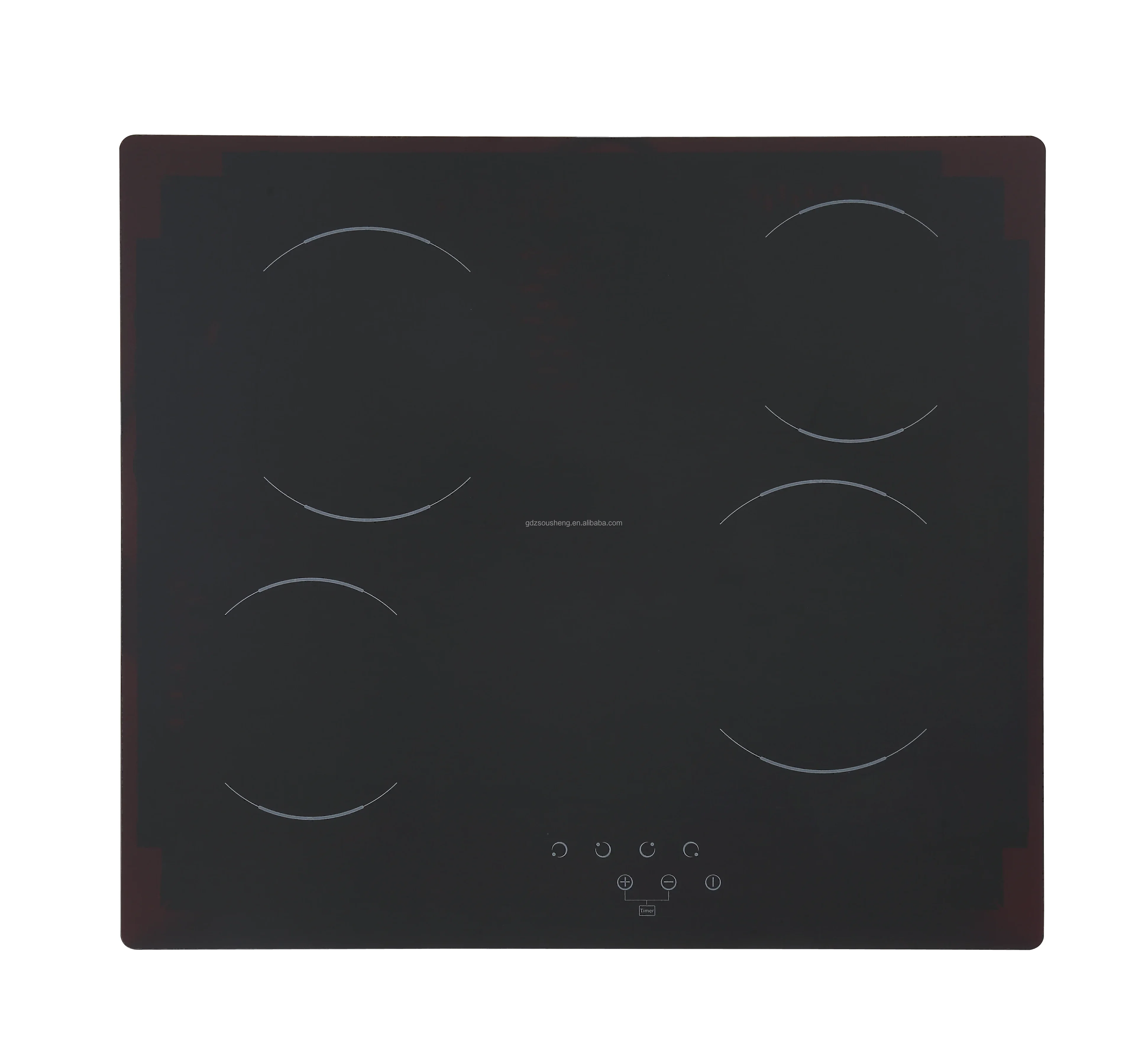 Stainless Steel Infrared Hybrid Electric Cooker 4-Burner Ceramic Hob for Household and Hotel Use