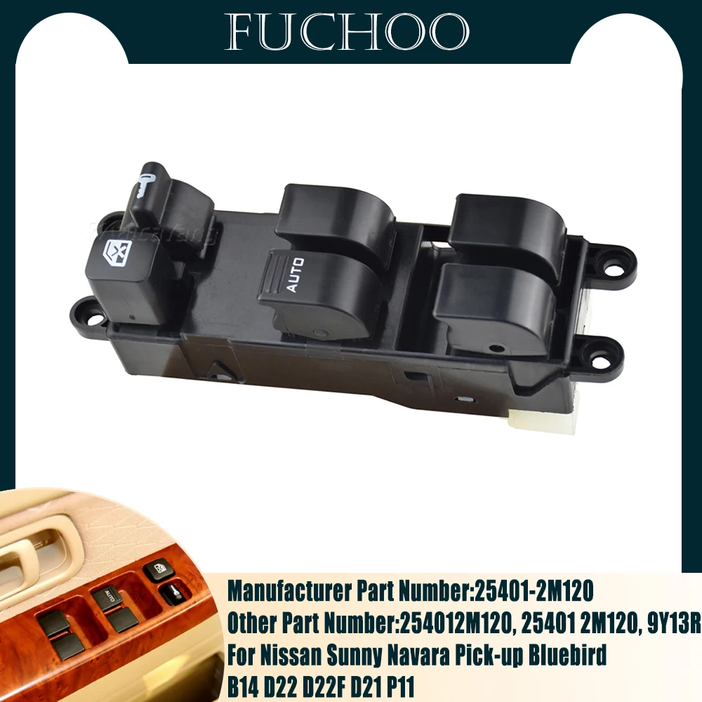 Per Nissan Sunny Navara Pick-Up Bluebird B14 D22 D22F D21 P11 Lato Conducente Interruttore Alzacristallo Elettrico Principale