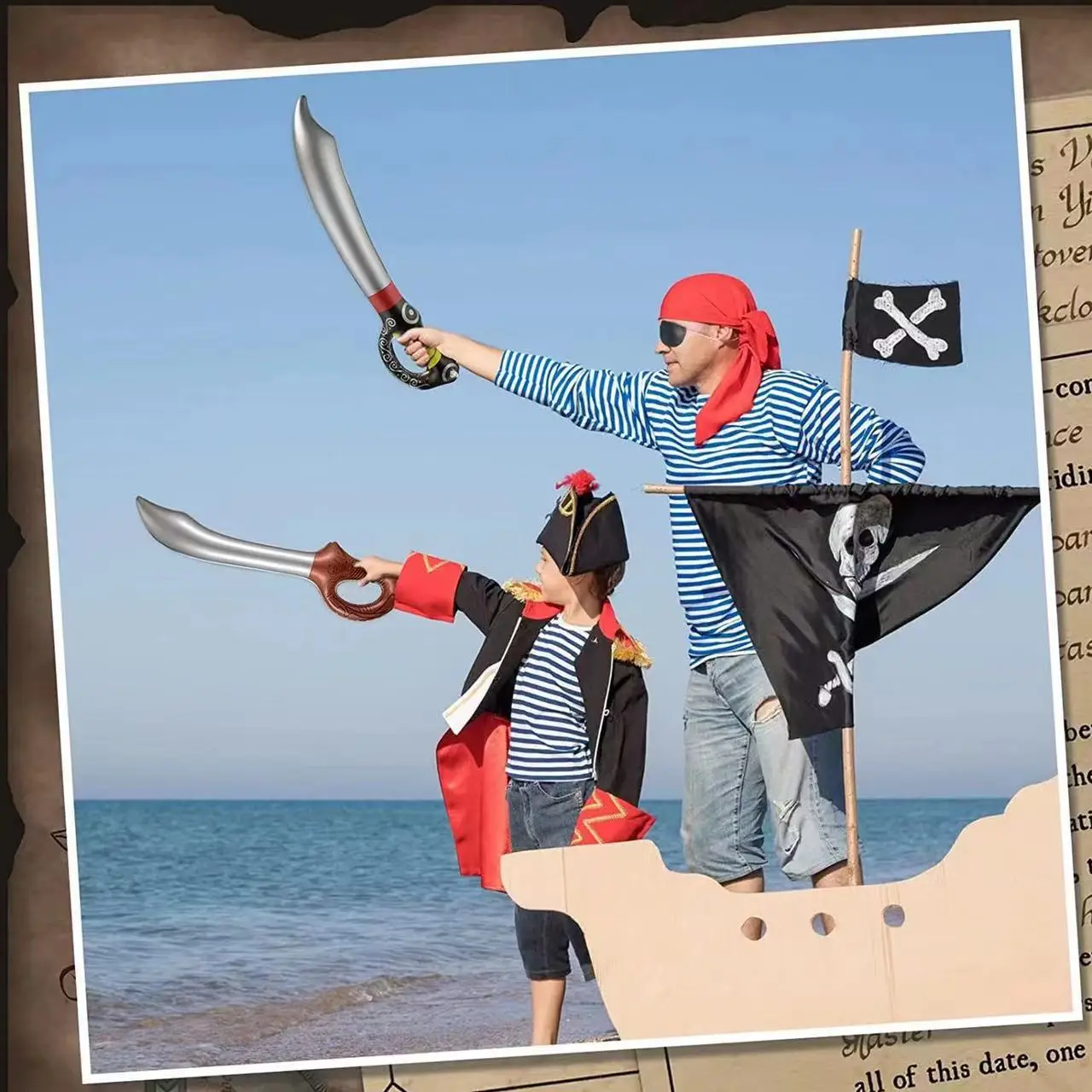Pirate Sword Knife Balloon Inflatable Toys PVC Air Baloon Birthday Party Decorations Kids Halloween Childrens Boys Gifts
