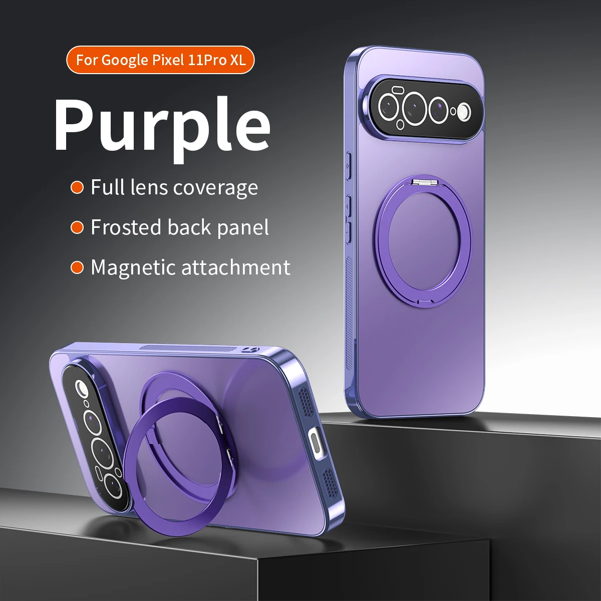 Luxury Rotating Magnetic Ring Stand Phone Case with Plating Protector Cover