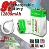 9V Rechargeable Battery 12800mAh 6F22 Micro USB 9v Li-ion Lithium Batteries for Multimeter Microphone Toy Remote Control KTV 1
