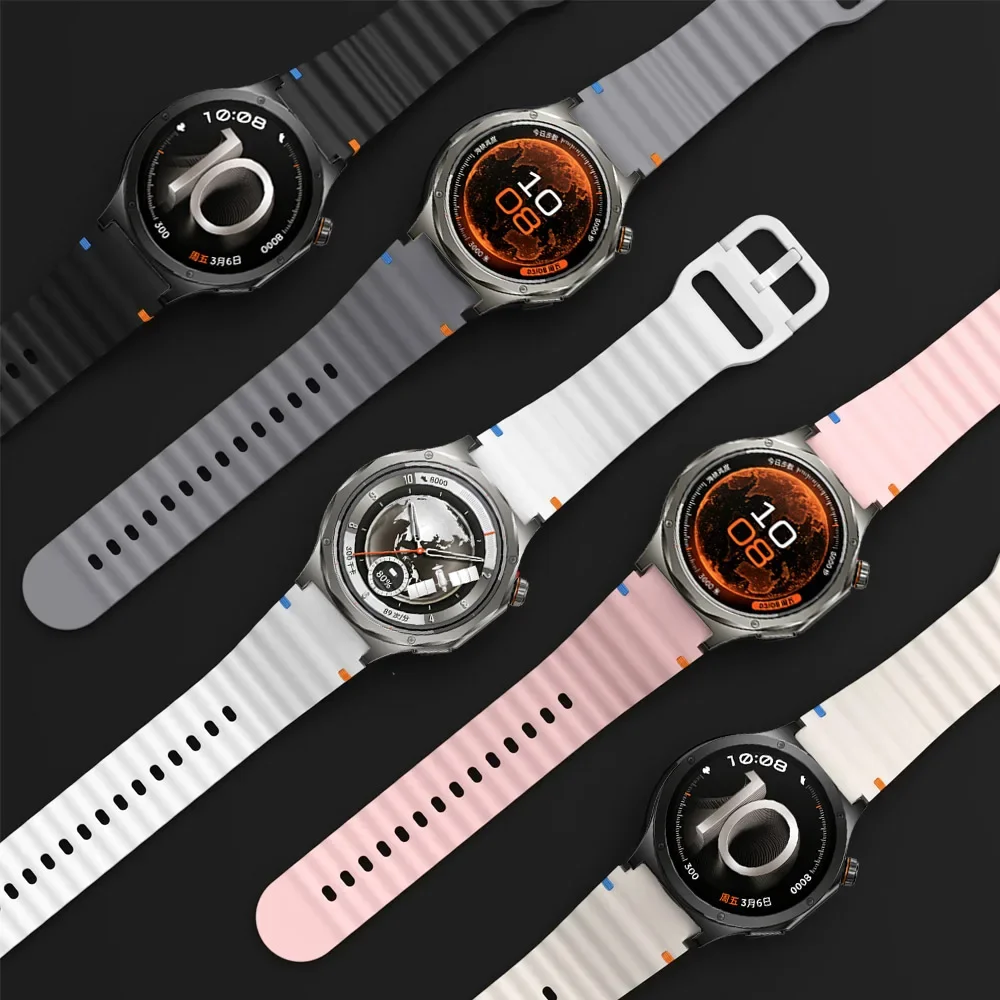 Sports Silicone Strap, Breathable Bracelet Wristband, Available in 18mm, 20mm, and 22mm Sizes