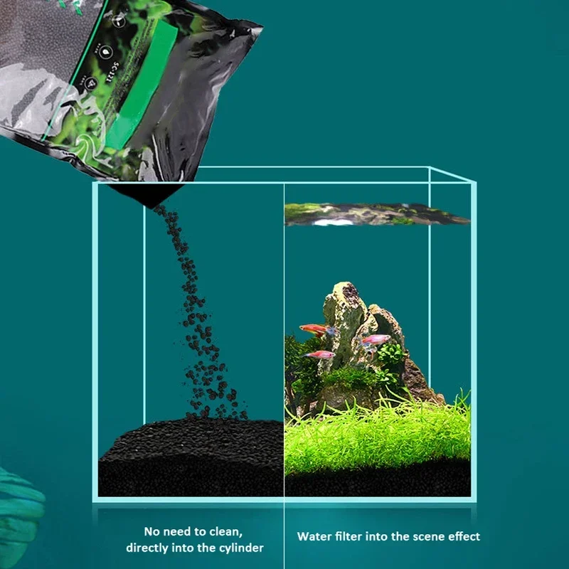 Filtration Fish Tank Nutrient Soil Black Aquarium Water Grass Mud Bottom Aquatic Float Water Grass Clay Cup