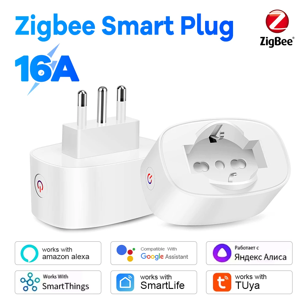อิตาเลี่ยนปลั๊กชิลี EU ใช้งานร่วมกับ Zigbee สมาร์ทซ็อกเก็ต BSD60 16A20A Power Monitor App รีโมทคอนโทรลสําหรับ Alexa Google Assistant 1