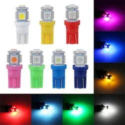 5/10Pcs T10 5050 5SMD LED Car Interior Light License Plate Bulb Turn Lamps Multicolor W5W 12V Car Lights Automobile Accessories