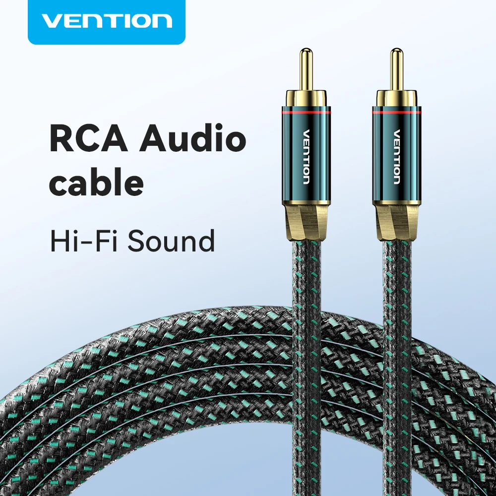 Premium Hi-Fi Silver-Plated RCA Audio Cable with Cotton Braided Design