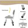 Kids Table and Chairs Set, Height Adjustable Desk With 6 Seats for Ages 2-10,Arts & Crafts Table,Graffiti Desktop 5