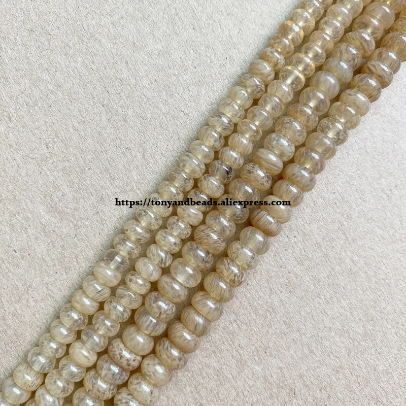 Naturstein Glatte Rondelle Citrin Quarz 7" Lose Perlen 4X6 5X8mm Auswahlgröße für Schmuckherstellung DIY