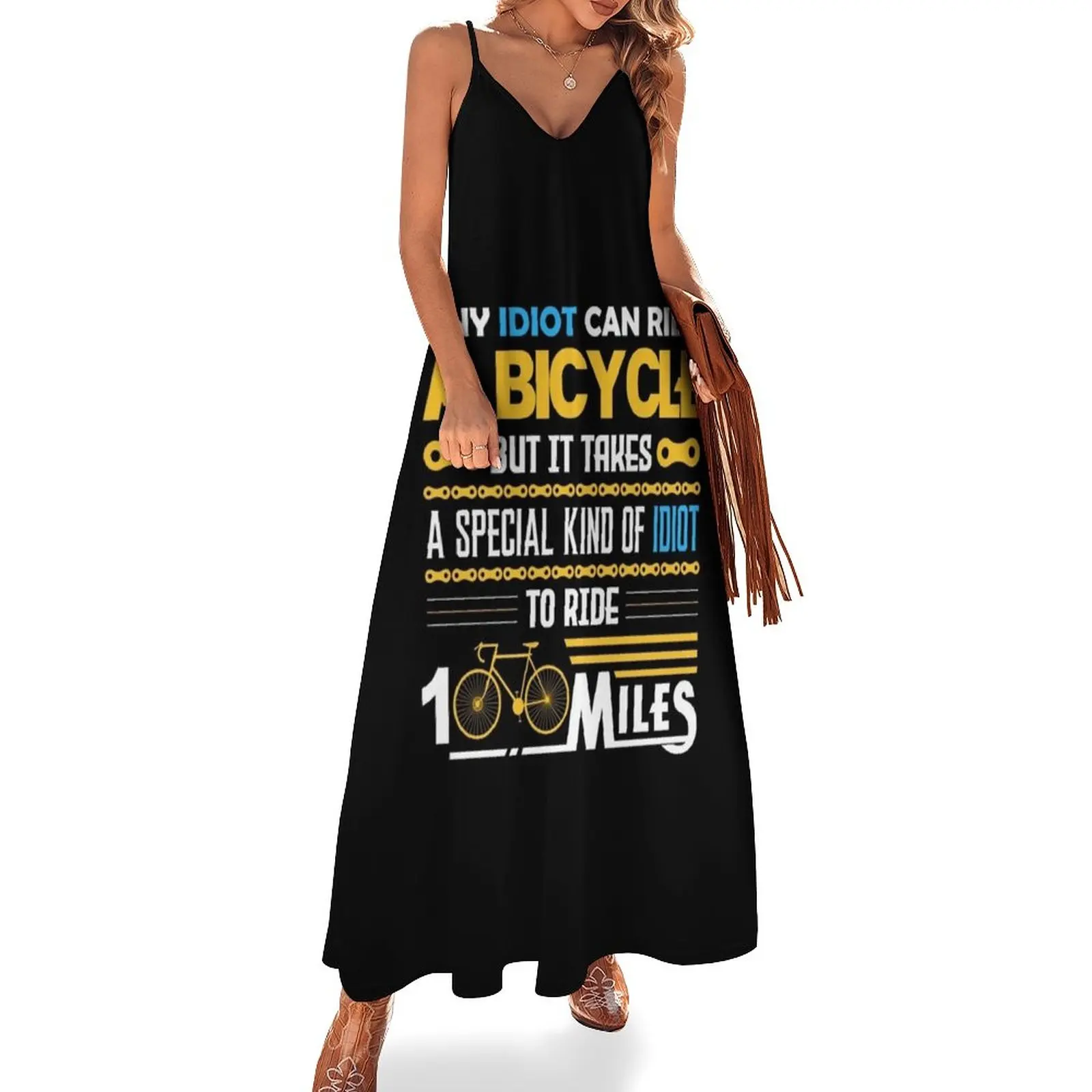 

New Any idiot can ride a bicycle but... Sleeveless Dress dress dresses elegant chic wedding evening dresses