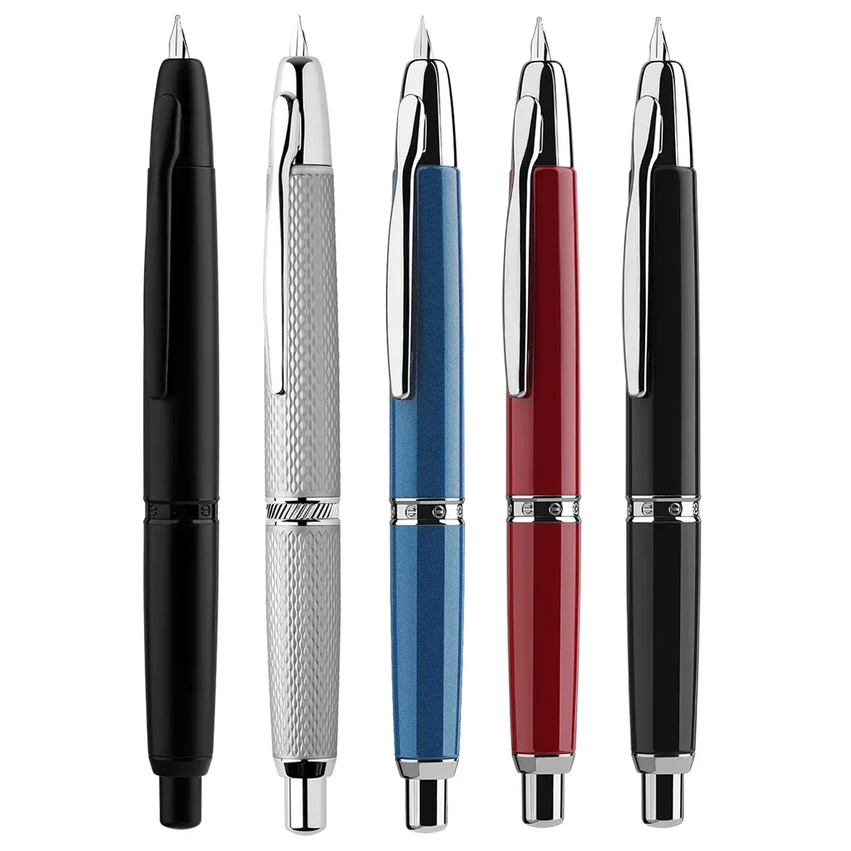 MAJOHN A1 Press Fountain Pen Retractable Extra Fine Nib Metal Clip/No Clip Converter for Writing