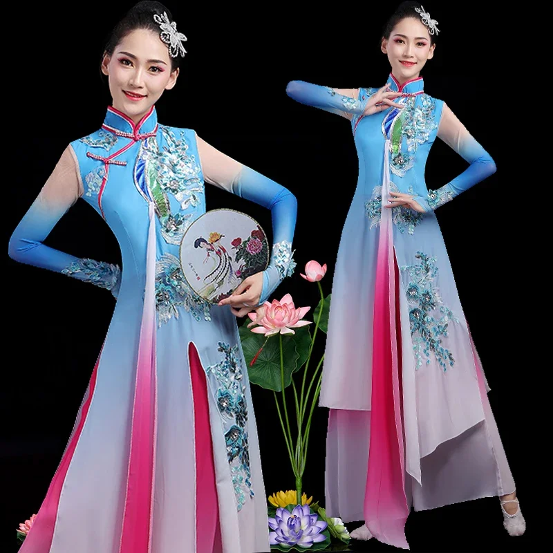 

Chinese style Yangko costumes, fan dance sets, ethnic dance costumes