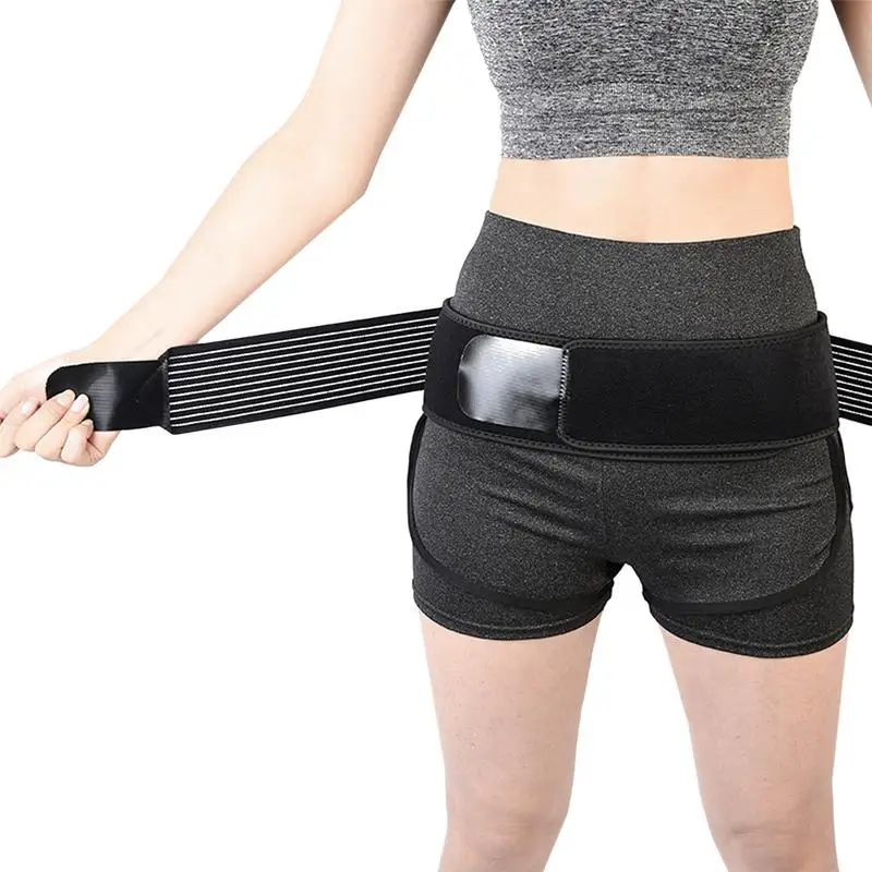Pelvic Support Belt Women Postpartum Hip Recovery Black Sacroiliac Stretchable Breathable