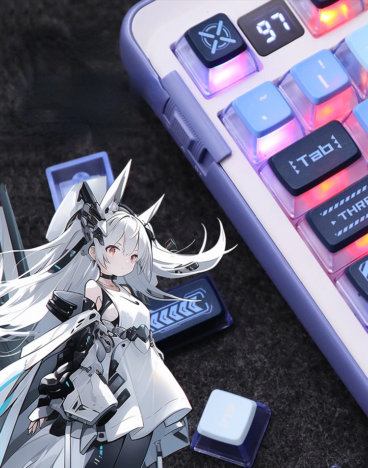 

117Keys/Set White Keycaps Anime Games Liliana Keycaps Beauty Girl PBT Key Caps ASA Height for MX Switch DIY Mechanical Keyboards