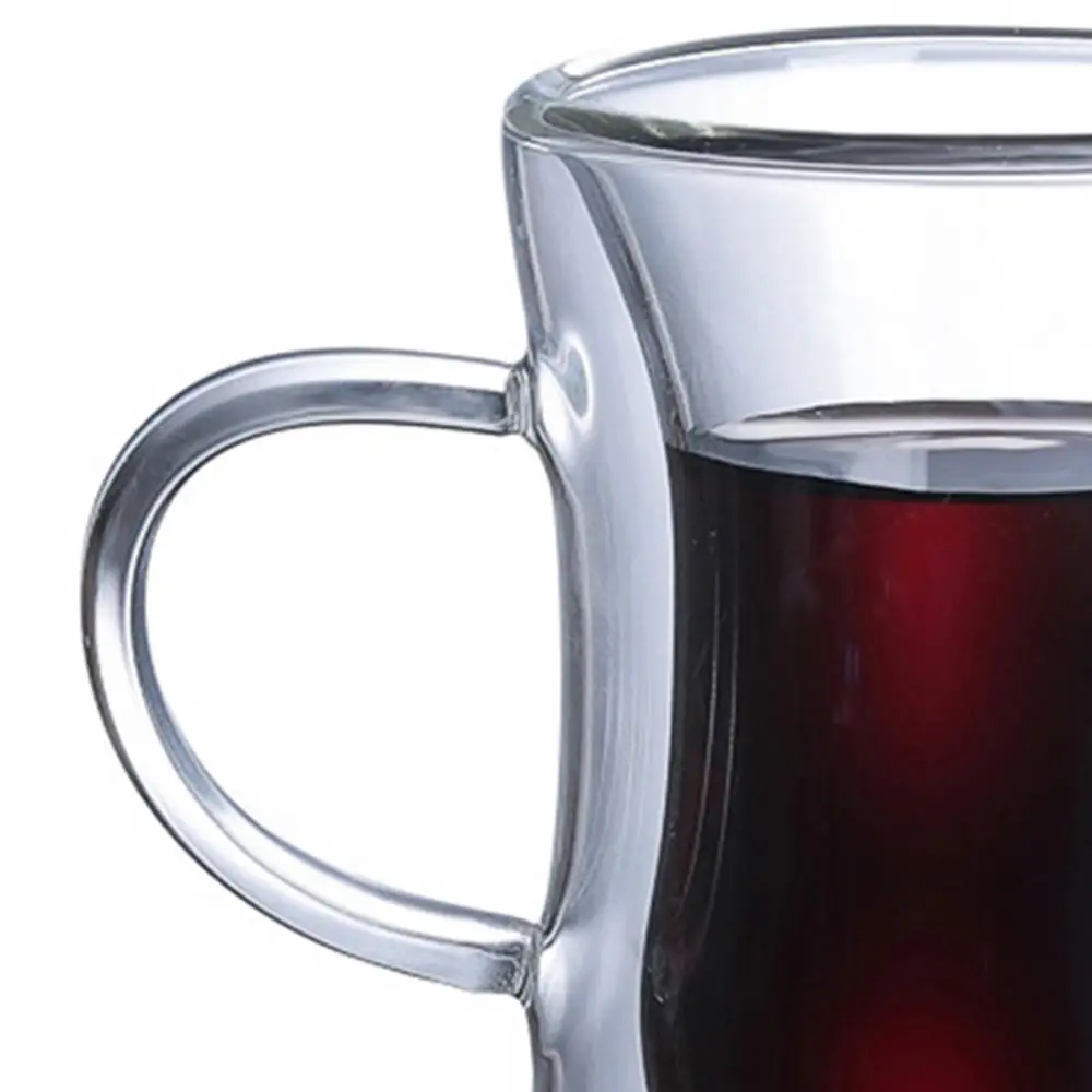 Double-Layer Coffee Glass Double Wall Kawa Glass Transparent Heat Resistant Tea Cup Glasses For Hot Cold Coffee Tea - 80Ml