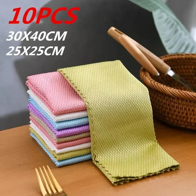 Kitchen Microfiber Cleaning Cloth  Microfiber Towel Kitchen Cleaning -  2/4/5pcs - Aliexpress