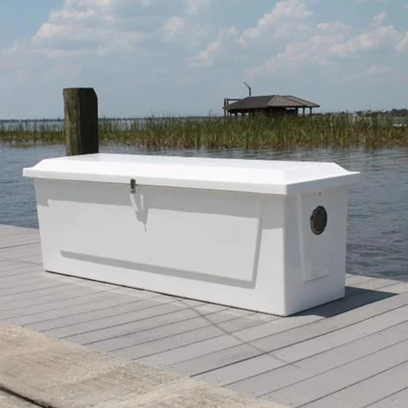Outdoor High Quality Safety Storage Box Frp Fiberglass Marina Accessories Boat Gear Dock Box Outdoor Furniture