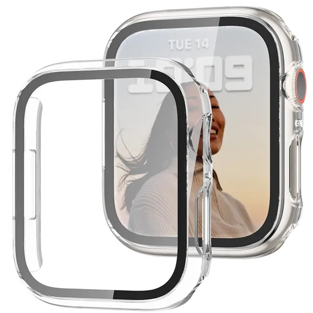 Verre + étui pour Apple Watch 10 9 8 45mm 41mm 44mm 40mm S10 42mm 46mm, housse de protection rigide pour IWatch 7 SE 6 5 4 3 1