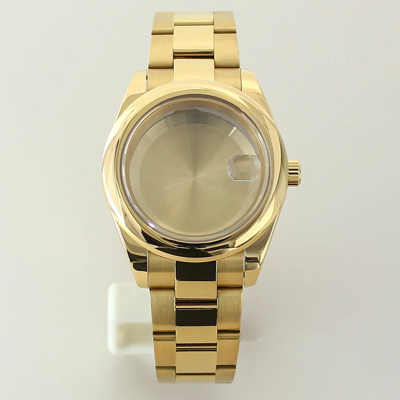 High-Quality 36mm/39mm Steel Watch Case with Sapphire Glass Bracelet
