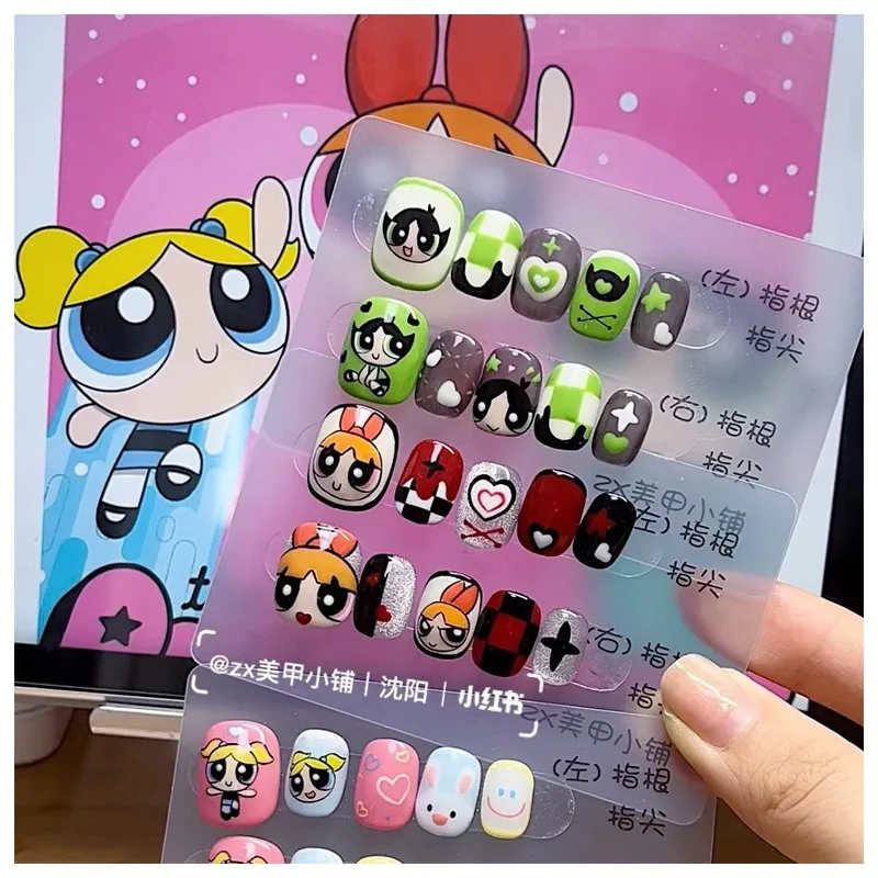 

Милый мультяшный тюрбан для девочек серия Мода Y2K короткий дизайн ногтей кавайный творческий DIY Ручная роспись Маникюр многоразовый дизайн ногтей