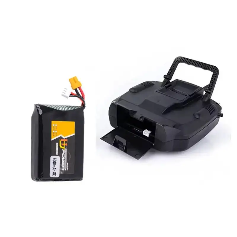 Chargeur de batterie Li-ion 7.4V pour radio ELRS, avec câble USB et indicateur LED.