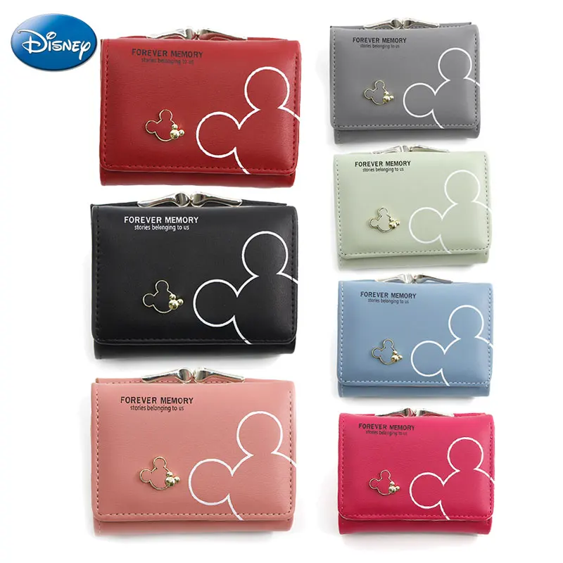 Disney Wallet For Girls Mickey Mouse Coin Purse Hasp Sweet Credit Card