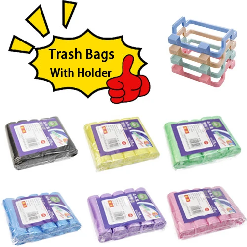 5 Rolls 1 Pack Household Disposable Trash Bags 45*50cm Trash Pouch Kitchen Storage Garbage Bags Cleaning Waste Bag Accessories