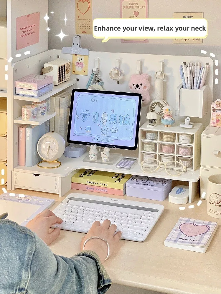 Desktop Hole Board Simple Table Bookelf Heightening elf Student Stationery Key Holder Storage Ra Modern mat Design