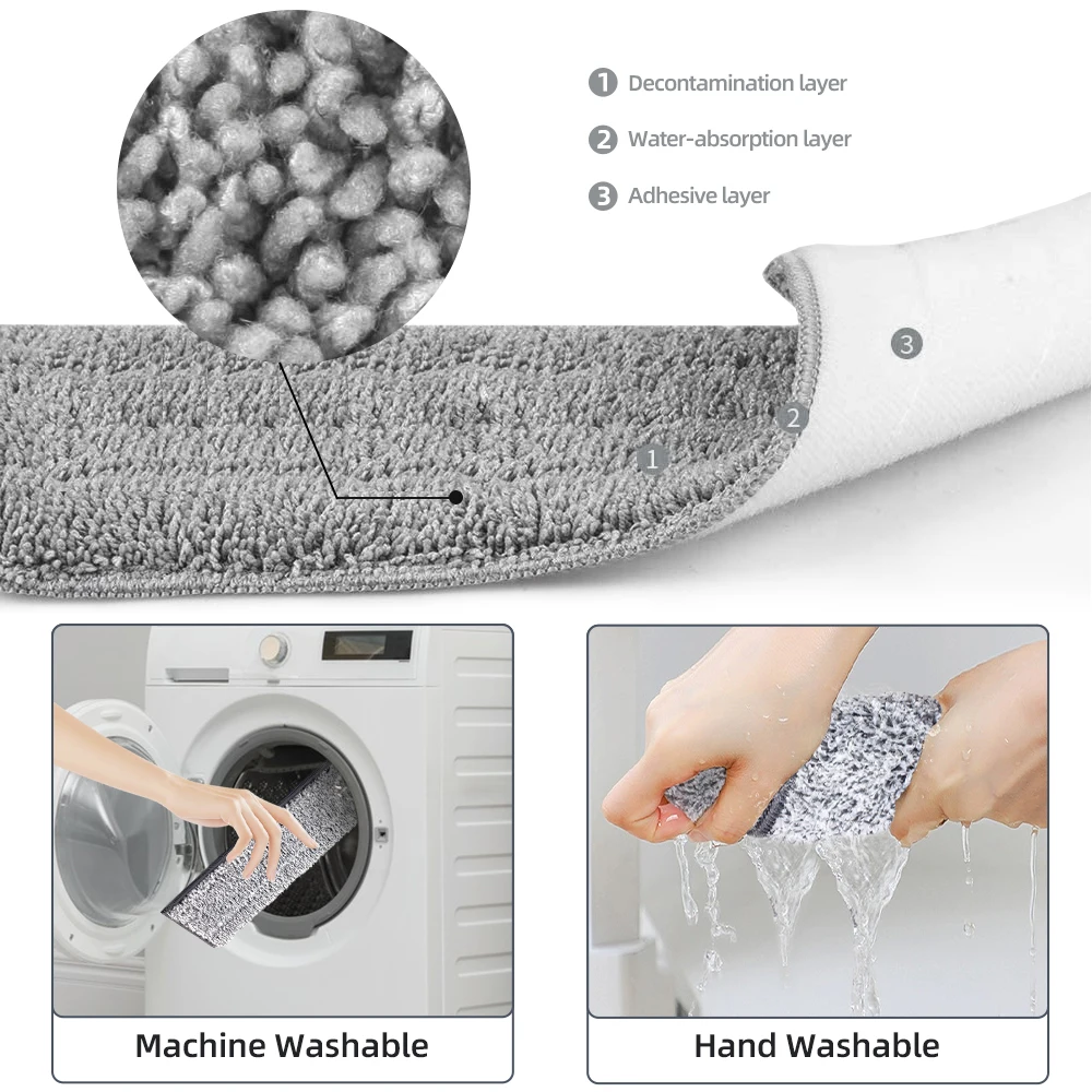 Hand Free Flat Floor Mop And Bucket Set For Professional Home Floor Cleaning System With Washable Microfiber Pads For Hardwood 6
